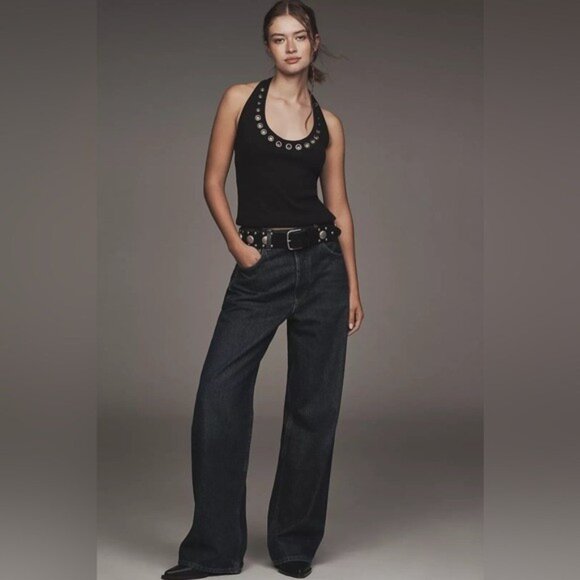 NWT Size S - Pilcro Scoop-Neck Grommet Halter Top (NWT US$ 58) - Picture 5 of 16